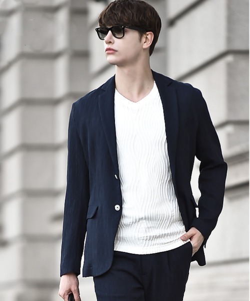 Buffalo Bobs（バッファローボブズ）の「PLEATS-TAILORED(プリーツ テーラード)プリーツ テーラードジャケット【セットアップ対応】（テーラードジャケット・メンズ・ネイビー/ブラック・2-3/3-4）」の15枚目の写真