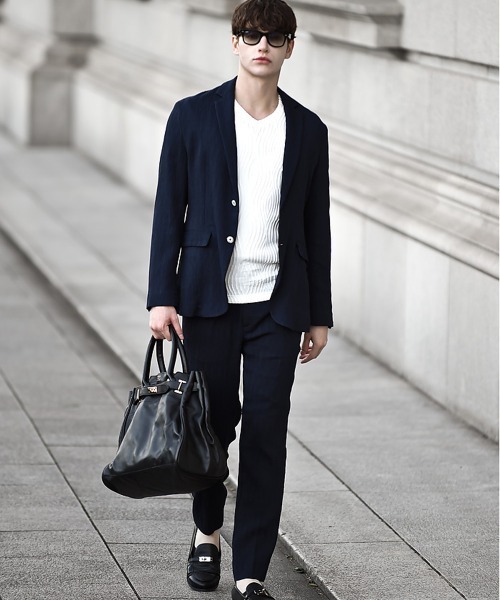 Buffalo Bobs（バッファローボブズ）の「PLEATS-TAILORED(プリーツ テーラード)プリーツ テーラードジャケット【セットアップ対応】（テーラードジャケット・メンズ・ネイビー/ブラック・2-3/3-4）」の17枚目の写真