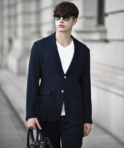 Buffalo Bobs（バッファローボブズ）の「PLEATS-TAILORED(プリーツ テーラード)プリーツ テーラードジャケット【セットアップ対応】（テーラードジャケット・メンズ・ネイビー/ブラック・2-3/3-4）」の20枚目の写真