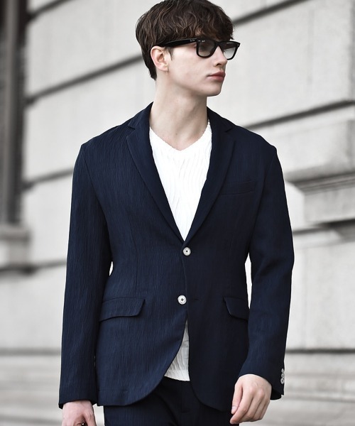 Buffalo Bobs（バッファローボブズ）の「PLEATS-TAILORED(プリーツ テーラード)プリーツ テーラードジャケット【セットアップ対応】（テーラードジャケット・メンズ・ネイビー/ブラック・2-3/3-4）」の21枚目の写真