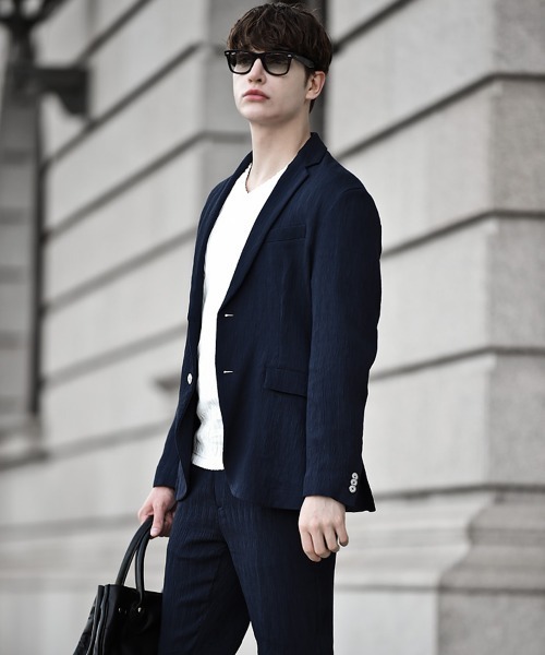Buffalo Bobs（バッファローボブズ）の「PLEATS-TAILORED(プリーツ テーラード)プリーツ テーラードジャケット【セットアップ対応】（テーラードジャケット・メンズ・ネイビー/ブラック・2-3/3-4）」の22枚目の写真