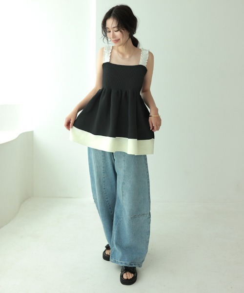 DONOBAN(ドノバン)の「【ホワイト/ZOZO限定カラー】ミラノリブフレアトップス(その他トップス・レディース・ホワイト/ブラック/ベージュ・F)」の14枚目の写真