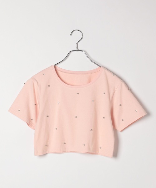 Heather(ヘザー)の「ビジュークロップドTEE 121895(Tシャツ/カットソー・レディース・ホワイト/ピンク/ブラック・FREE)」の4枚目の写真