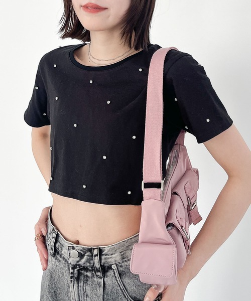 Heather(ヘザー)の「ビジュークロップドTEE 121895(Tシャツ/カットソー・レディース・ホワイト/ピンク/ブラック・FREE)」の17枚目の写真