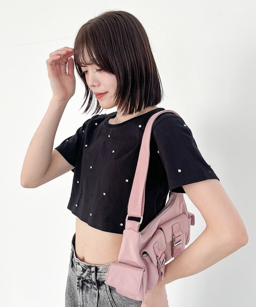 Heather(ヘザー)の「ビジュークロップドTEE 121895(Tシャツ/カットソー・レディース・ホワイト/ピンク/ブラック・FREE)」の18枚目の写真