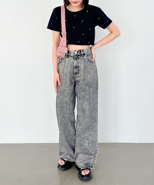 Heather(ヘザー)の「ビジュークロップドTEE 121895(Tシャツ/カットソー・レディース・ホワイト/ピンク/ブラック・FREE)」の20枚目の写真