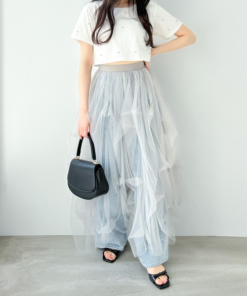 Heather(ヘザー)の「ビジュークロップドTEE 121895(Tシャツ/カットソー・レディース・ホワイト/ピンク/ブラック・FREE)」の16枚目の写真