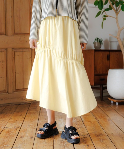 LAKOLE（ラコレ）の「アシメティアードスカート / 112933（スカート・レディース・レモンイエロー/ブラック/スカイブルー・FREE）」の3枚目の写真
