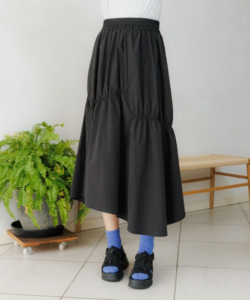 LAKOLE（ラコレ）の「アシメティアードスカート / 112933（スカート・レディース・レモンイエロー/ブラック/スカイブルー・FREE）」の5枚目の写真