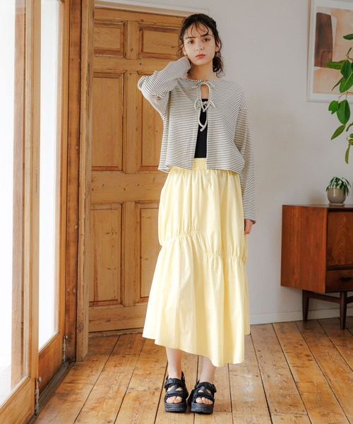 LAKOLE（ラコレ）の「アシメティアードスカート / 112933（スカート・レディース・レモンイエロー/ブラック/スカイブルー・FREE）」の8枚目の写真