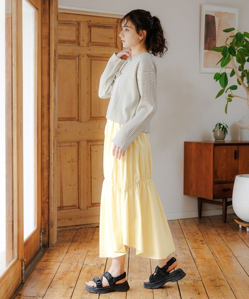 LAKOLE（ラコレ）の「アシメティアードスカート / 112933（スカート・レディース・レモンイエロー/ブラック/スカイブルー・FREE）」の9枚目の写真