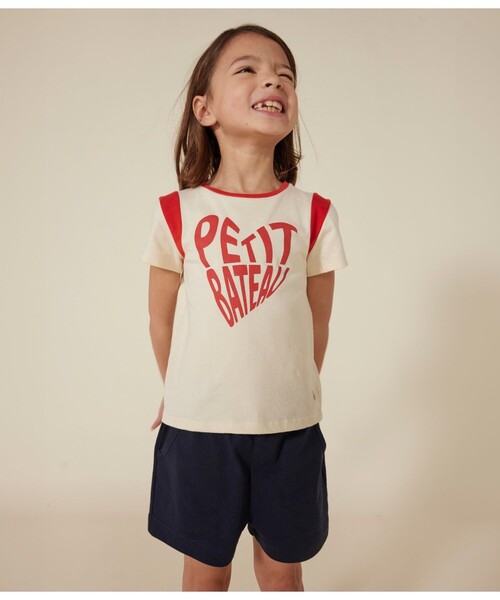 PETIT BATEAU(プチバトー)の「プリント半袖Tシャツ(Tシャツ/カットソー・キッズ・オフホワイト・4YEAR/5YEAR/3YEAR)」の1枚目の写真