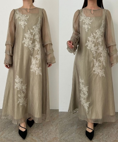 LERURE リルアー Sheer A-line onepiece