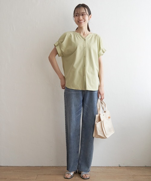 ikka（イッカ）の「前後2WAY袖タックプルオーバー（Tシャツ/カットソー・レディース・ネイビー/ブルー/エメラルド/ライトグレー/ブラック・M/L/S）」の19枚目の写真