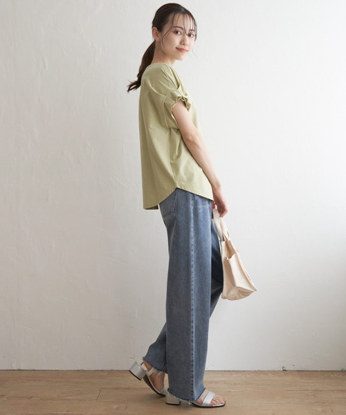 ikka（イッカ）の「前後2WAY袖タックプルオーバー（Tシャツ/カットソー・レディース・ネイビー/ブルー/エメラルド/ライトグレー/ブラック・M/L/S）」の20枚目の写真