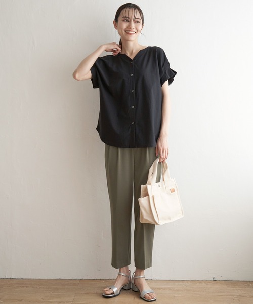 ikka（イッカ）の「前後2WAY袖タックプルオーバー（Tシャツ/カットソー・レディース・ネイビー/ブルー/エメラルド/ライトグレー/ブラック・M/L/S）」の16枚目の写真