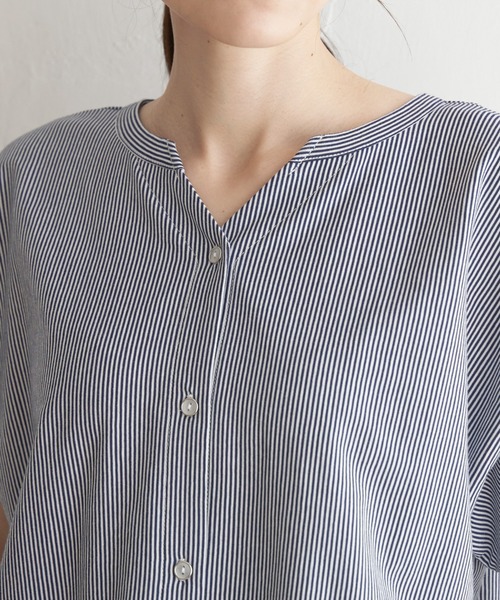 ikka（イッカ）の「前後2WAY袖タックプルオーバー（Tシャツ/カットソー・レディース・ネイビー/ブルー/エメラルド/ライトグレー/ブラック・M/L/S）」の11枚目の写真