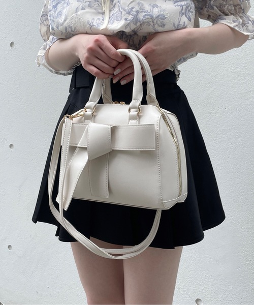 one wayザッカ（ワンウェイザッカ）の「リボン2wayミニボストンバッグ（ボストンバッグ・レディース・アイボリー/イエロー/ブラック・FREE）」の4枚目の写真