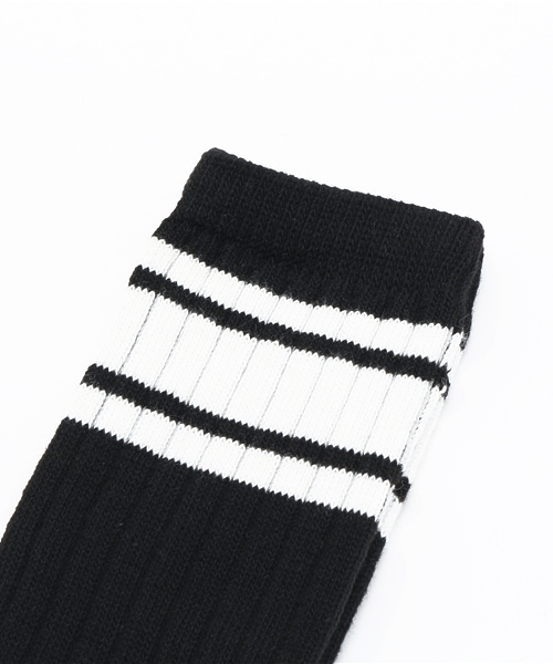WEGO（ウィゴー）の「WEGO/3ラインソックス（ソックス/靴下・メンズ・ホワイト/ブラック・FREE）」の3枚目の写真