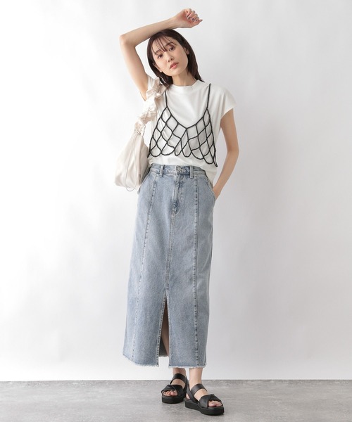 GLOBAL WORK(グローバルワーク)の「GOODデニムアイラインスカート/117770(デニムスカート・レディース・ライトグレー/ライトブルー・MEDIUM/LARGE)」の17枚目の写真