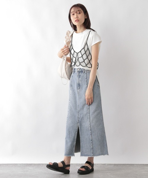 GLOBAL WORK(グローバルワーク)の「GOODデニムアイラインスカート/117770(デニムスカート・レディース・ライトグレー/ライトブルー・MEDIUM/LARGE)」の15枚目の写真