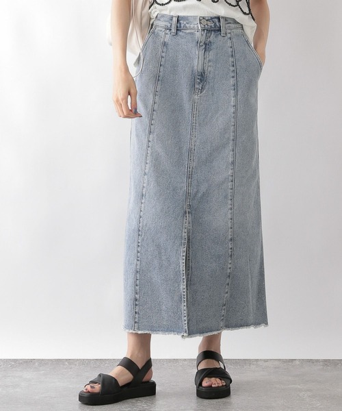 GLOBAL WORK(グローバルワーク)の「GOODデニムアイラインスカート/117770(デニムスカート・レディース・ライトグレー/ライトブルー・MEDIUM/LARGE)」の14枚目の写真