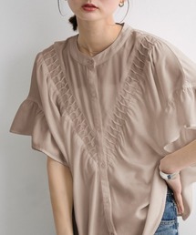 フリル袖デザインブラウス