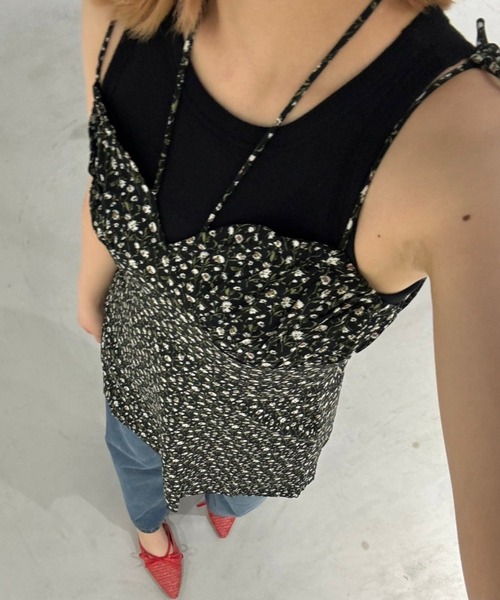 paravion（パラビオン）の「2WAY花柄ミニキャミワンピース（ワンピース・レディース・アイボリー/ブラック・FREE）」の15枚目の写真