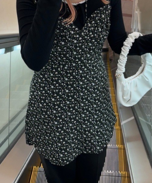 paravion（パラビオン）の「2WAY花柄ミニキャミワンピース（ワンピース・レディース・アイボリー/ブラック・FREE）」の17枚目の写真