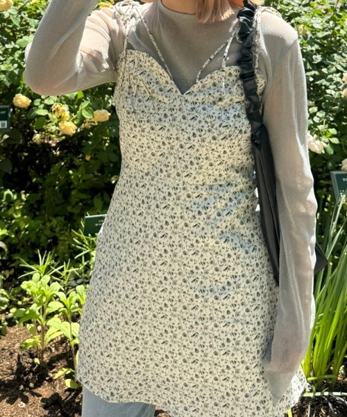 paravion（パラビオン）の「2WAY花柄ミニキャミワンピース（ワンピース・レディース・アイボリー/ブラック・FREE）」の20枚目の写真