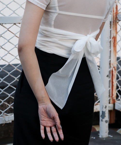 led.tokyo（レッドトウキョウ）の「【led.tokyo】マルチウェイシアートップス（Tシャツ/カットソー・レディース・ホワイト/ブラック/ブルー・FREE）」の4枚目の写真