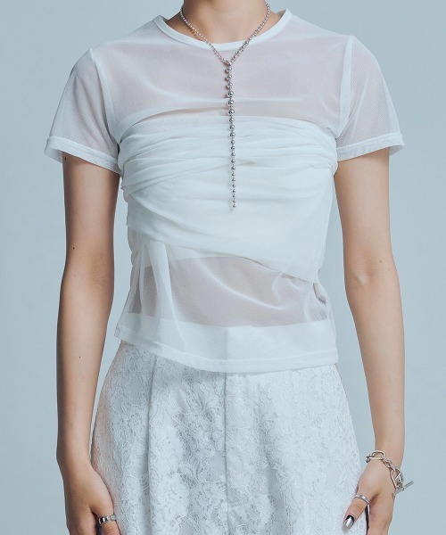 led.tokyo（レッドトウキョウ）の「【led.tokyo】マルチウェイシアートップス（Tシャツ/カットソー・レディース・ホワイト/ブラック/ブルー・FREE）」の18枚目の写真