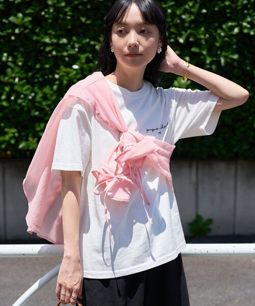 グレー 半袖Tシャツ 刺繍ロゴ アニマル刺繍半袖Tシャツ 【洗濯機OK/ユニセックス】（Tシャツ