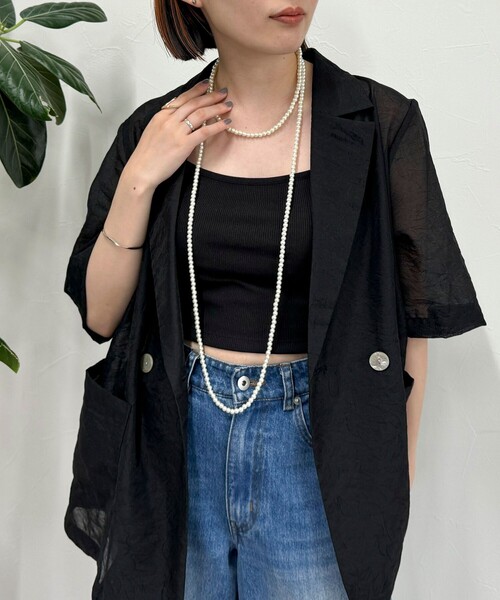 fredy emue（フレディエミュ）の「パール/メタルマルチロングネックレス（ネックレス・レディース・シルバー/オフホワイト・FREE）」の15枚目の写真