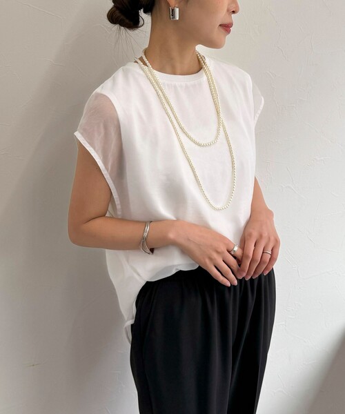 fredy emue（フレディエミュ）の「パール/メタルマルチロングネックレス（ネックレス・レディース・シルバー/オフホワイト・FREE）」の19枚目の写真