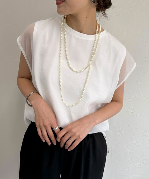 fredy emue（フレディエミュ）の「パール/メタルマルチロングネックレス（ネックレス・レディース・シルバー/オフホワイト・FREE）」の20枚目の写真