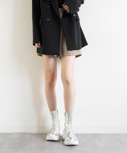 Fabby fabby（ファビィーファビィー）の「ボリュームスニーカーストレッチブーツ（ブーツ・レディース・ブラック×ブラック/ブラック/シルバー・SMALL/MEDIUM/LARGE）」の13枚目の写真