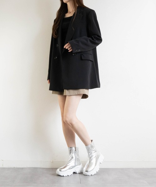 Fabby fabby（ファビィーファビィー）の「ボリュームスニーカーストレッチブーツ（ブーツ・レディース・ブラック×ブラック/ブラック/シルバー・SMALL/MEDIUM/LARGE）」の14枚目の写真