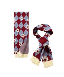 HOOK（フック）の「HOOK -original-　花とアーガイル模様マフラー（マフラー）」