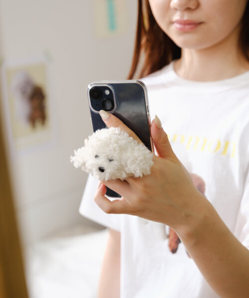 BIRTHDAY BAR（バースデイバー）の「monmon スマホグリップ（スマホグッズ・レディース・ホワイト/ブラウン・0）」の3枚目の写真