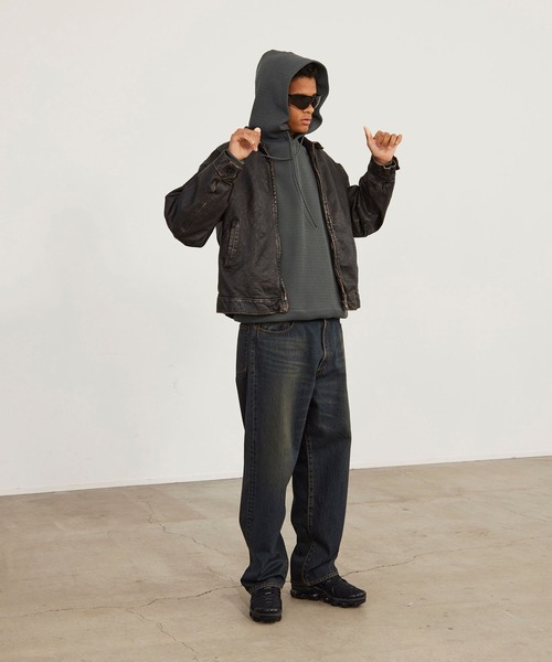 BEAMS 24aw レザー ジップブルゾン BEAMS ユーズド加工 レザージップブルゾンが、2024年 9月下旬