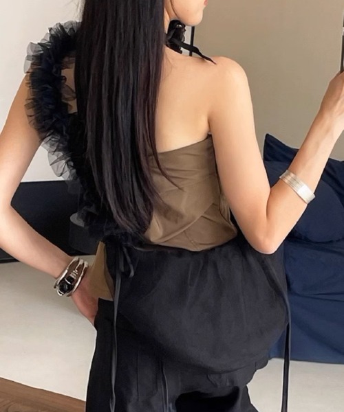 .KOM(ドットコム)の「A'GEM/9 × .kom 『.KOM/ドットケーオーエム』 フリルショートBAG(ハンドバッグ・レディース・ブラック/ホワイト/グレー/ピンク・FREE)」の17枚目の写真