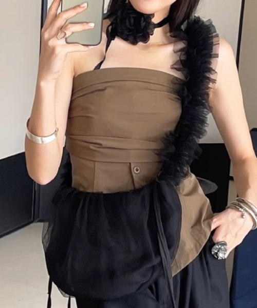 .KOM(ドットコム)の「A'GEM/9 × .kom 『.KOM/ドットケーオーエム』 フリルショートBAG(ハンドバッグ・レディース・ブラック/ホワイト/グレー/ピンク・FREE)」の19枚目の写真