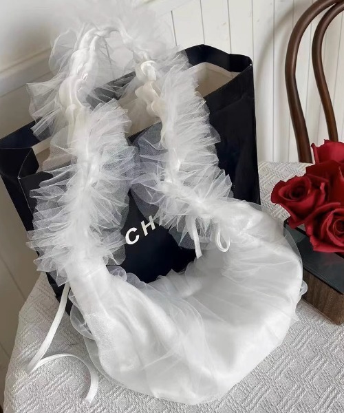 .KOM(ドットコム)の「A'GEM/9 × .kom 『.KOM/ドットケーオーエム』 フリルショートBAG(ハンドバッグ・レディース・ブラック/ホワイト/グレー/ピンク・FREE)」の9枚目の写真