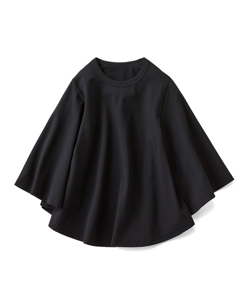 Live in comfort（リブインコンフォート）の「リブ　イン　コンフォート　アクティブに動ける！吸汗速乾＆抗菌防臭素材のフレアー袖カットソートップス（Tシャツ/カットソー・レディース・ブラック/ホワイト・LARGE/MEDIUM/SMALL/X-LARGE）」の6枚目の写真