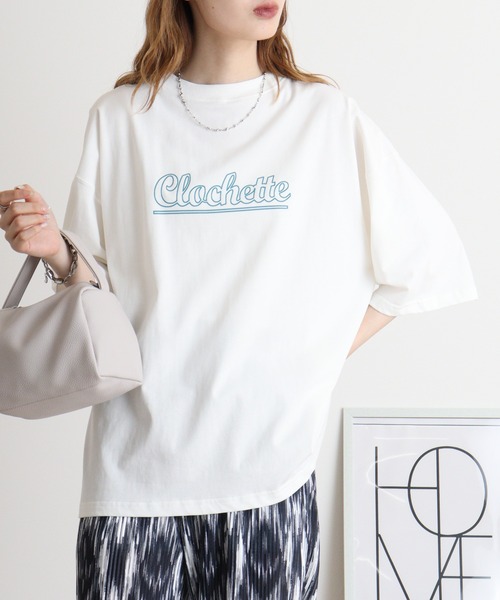 Arinomama(アリノママ)の「カジュアルロゴTシャツ(Tシャツ/カットソー・レディース・オフホワイト/チャコールグレー/ブルー系その他・F)」の10枚目の写真