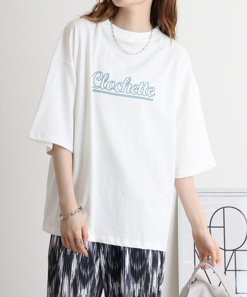Arinomama(アリノママ)の「カジュアルロゴTシャツ(Tシャツ/カットソー・レディース・オフホワイト/チャコールグレー/ブルー系その他・F)」の11枚目の写真