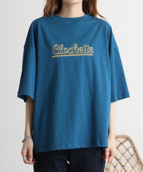 Arinomama(アリノママ)の「カジュアルロゴTシャツ(Tシャツ/カットソー・レディース・オフホワイト/チャコールグレー/ブルー系その他・F)」の8枚目の写真