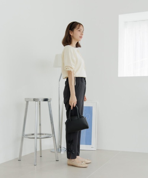 flower（フラワー）の「クラシックリボントップ（Tシャツ/カットソー・レディース・アイボリー/ピンク・FREE）」の7枚目の写真