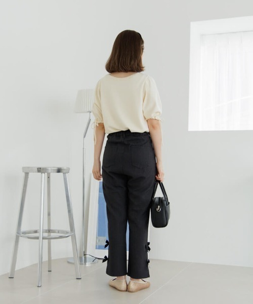 flower（フラワー）の「クラシックリボントップ（Tシャツ/カットソー・レディース・アイボリー/ピンク・FREE）」の8枚目の写真